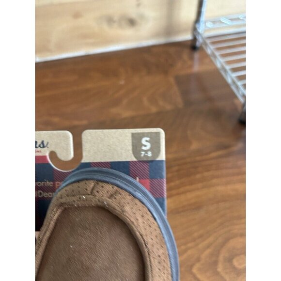 Dearfoams Men's Suede Chestnut Size S 7-8 NEW Moccasin Slipper Tie - Picture 3 of 5
